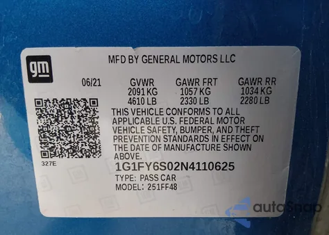 2022 Chevrolet Bolt Euv Fwd Lt from USA, damaged, VIN 1G1FY6S02N4110625